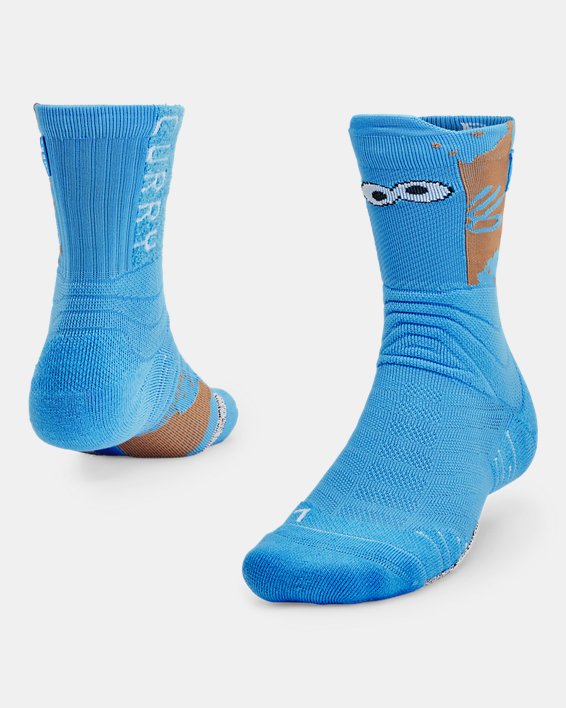 Unisex Curry Playmaker Crew Socks, Blue, pdpMainDesktop image number 0